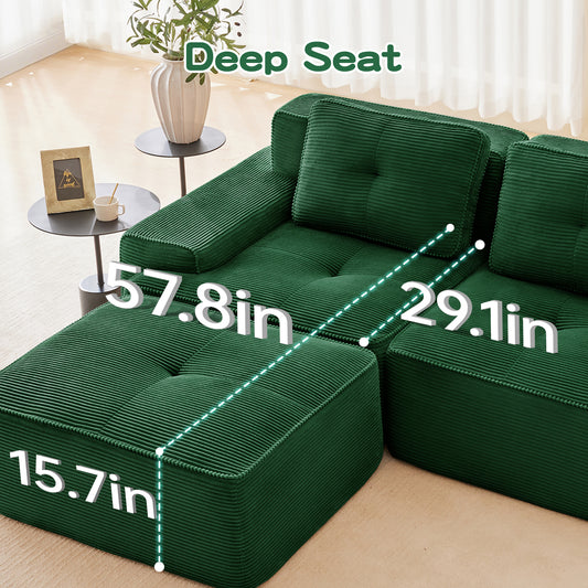 Hvoonc 267" Oversized Modular Sectional Couches for Living Room, L Shaped Couch with 29" Deep Seats, Dark Green