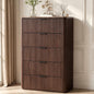 Hvoonc 5 Drawer Dressers for Bedroom, 46" Tall Chest of Drawers with Faux Marble Top for Living Room Storage, Walnut Brown