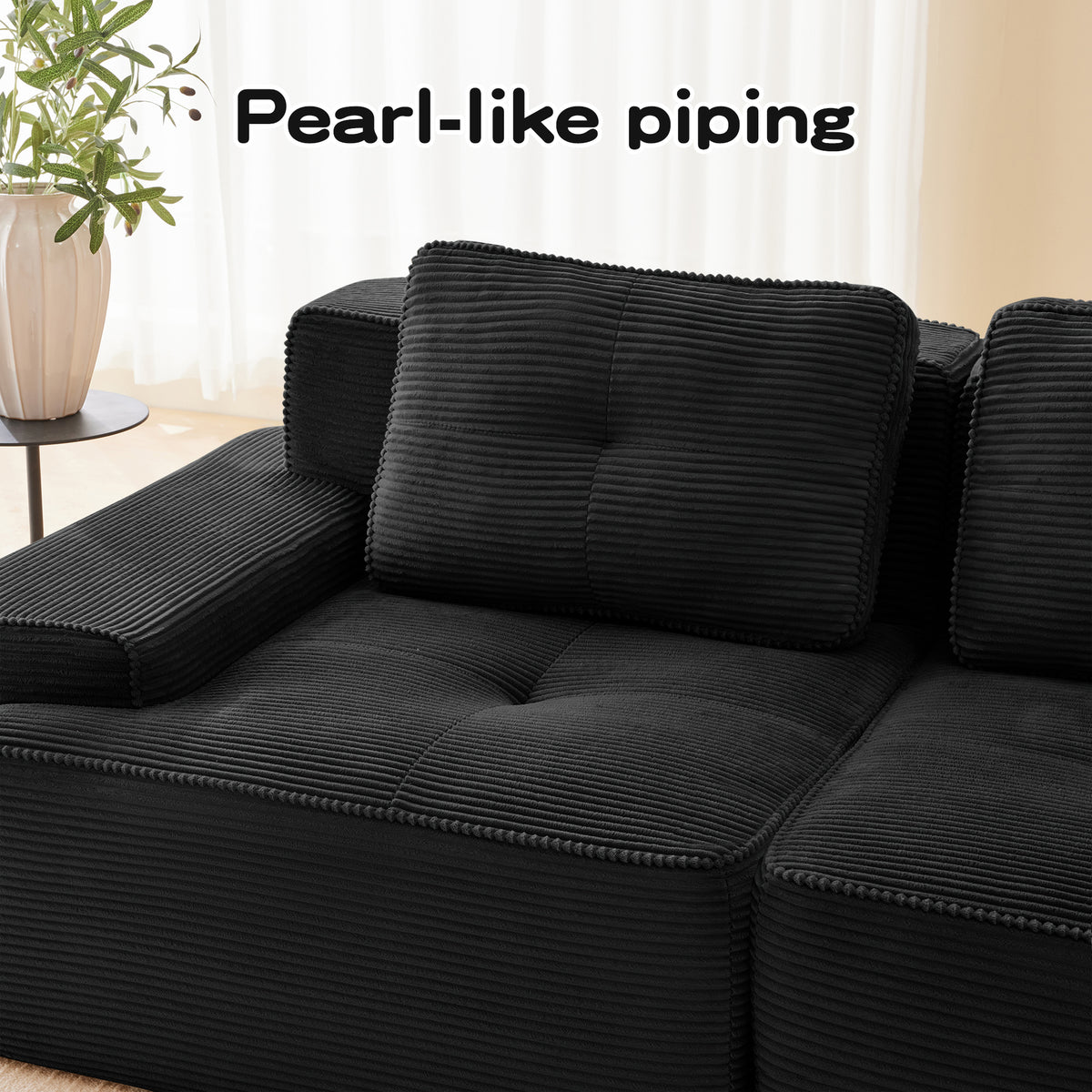 Hvoonc 232" Oversized Modular Sectional Couches for Living Room, L Shaped Couch with 2 Ottomans, No Assembly, Black