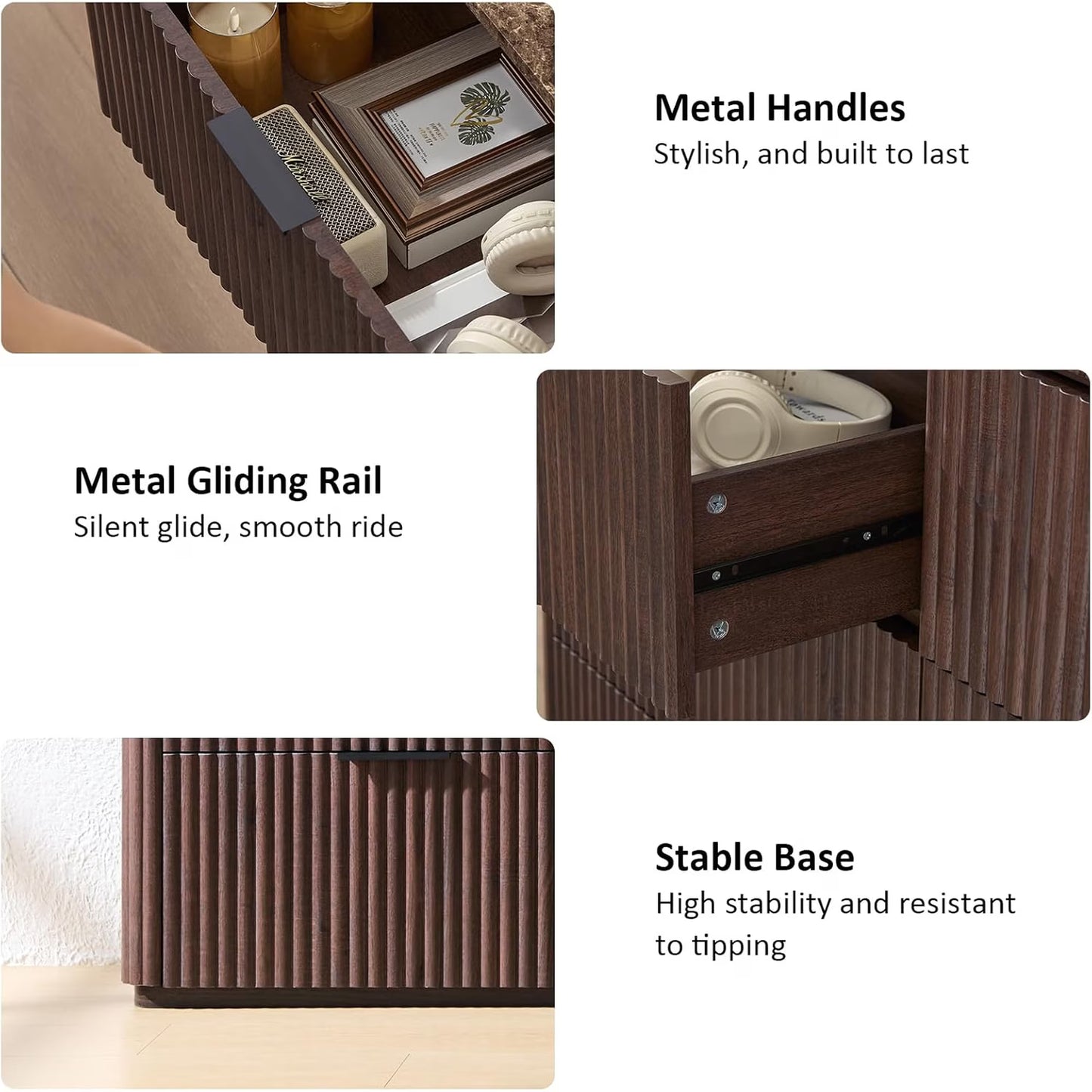 Hvoonc 63" Wide 9 Drawer Large Dresser, FSC-certified Wood, Walnut Bedroom Storage Cabinet with Faux Marble Top