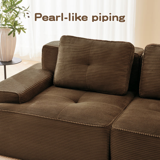 Hvoonc 232" Oversized Modular Sectional Couches for Living Room, L Shaped Couch with 2 Ottomans, No Assembly, Dark Brown