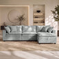 Hvoonc 115" Down-Filled Modular Sofa for Living Room, 3 Seater Couch with Storage Ottoman, Washable Covers, Tool-Free Assembly, Light Gray