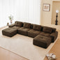 Hvoonc 150" Modular Sectional Sofa for Living Room, 29" Deep Seating, U Shaped Cloud Couch with 2 Ottomans, Dark Brown