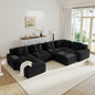 Hvoonc 232" Oversized Modular Sectional Couches for Living Room, L Shaped Couch with 2 Ottomans, No Assembly, Black