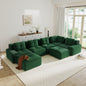 Hvoonc 232" Oversized Modular Sectional Couches for Living Room, L Shaped Couch with 2 Ottomans, No Assembly, Dark Green