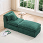Hvoonc 27.3" Modular Lounge Accent Chair with Ottoman, Boneless Chenille Cloud Chair in a Box with 23.6" Deep Seat, Dark Green