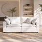 Hvoonc 80.7" Down-Filled Modular Loveseat Sofa for Living Room, 2-Seater Couch, Washable Covers, Tool-Free Assembly, Beige