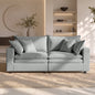 Hvoonc 80.7" Down-Filled Modular Loveseat Sofa for Living Room, 2-Seater Couch, Washable Covers, Tool-Free Assembly, Light Gray