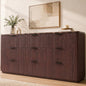Hvoonc 63" Wide 9 Drawer Large Dresser, FSC-certified Wood, Walnut Bedroom Storage Cabinet with Faux Marble Top