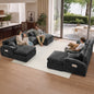 Hvoonc Extra Large Modular Sectional Sofa for Living Room, 10-Pieces Modules Boneless Cloud Couch Set, 23.6" Deep Seating, Dark Gray