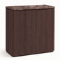 Hvoonc Set of 3 Fluted Sideboard Buffet Cabinets with 2 Push-to-Open Doors, 34"W Modern Accent Cabinets with Storage for Living Room, Walnut Brown
