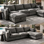 Hvoonc Oversized Modular Sectional Couches for Living Room, 10-Piece Sofa Set with Storage Ottomans, Washable Chenille Covers, Tool-Free Assembly, Dark Gray