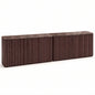 Hvoonc 2-Piece Fluted Sideboard Buffet Cabinets with Storage and 4 Push-to-Open Doors, Modern Faux Marble Look Credenza Cabinet for Dining Room Entryway, Walnut Brown