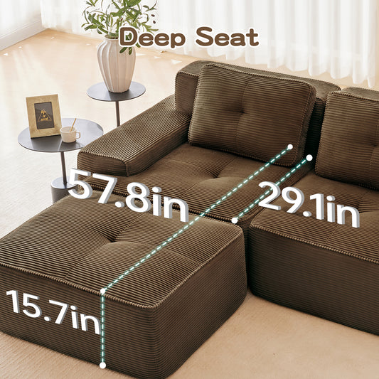 Hvoonc 267" Oversized Modular Sectional Couches for Living Room, L Shaped Couch with 29" Deep Seats, Dark Brown